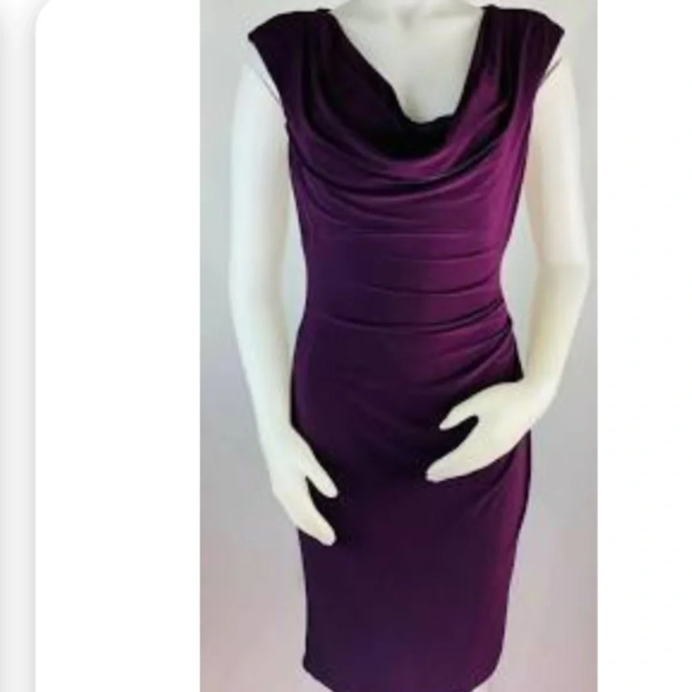 Ralph Lauren cowl neck ruched dress